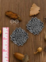 The Mystical Floral Artwork Studs - Oxidised Boho Collection