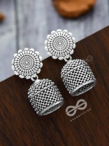 The untold mystery-  Oxidised boho cylindrical Jhumki