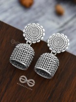 The untold mystery-  Oxidised boho cylindrical Jhumki