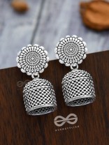 The untold mystery-  Oxidised boho cylindrical Jhumki