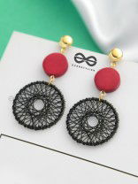 The Chic Woven Chakras (Black) - Statement Dangler Earrings