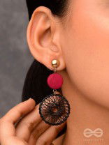The Chic Woven Chakras (Black) - Statement Dangler Earrings