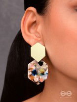 The Hypnotic Hexagons - Statement Golden Earrings