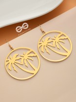 As Fun as the Beach - Golden Dangler Earrings