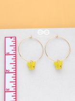 The Beauteous Butterfly Hoops (Yellow) - Golden Casual Earrings