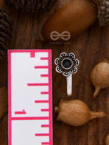The Floral Delight - Embellished Non-pierced Nosepin (Onyx Black)