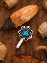 The Floral Delight - Embellished Non-pierced Nosepin (Shimmery Blue)