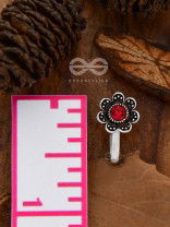 The Floral Delight - Embellished Non-pierced Nosepin (Shimmery Red)