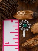 The Floral Fantasy - Embellished Non-pierced Nosepin (Emerald Green)
