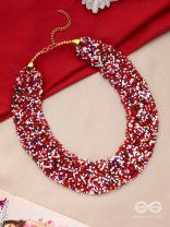 The Beauteous Braided Criss-Cross Beaded Necklace (Multicoloured)