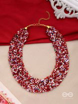 The Beauteous Braided Criss-Cross Beaded Necklace (Multicoloured)