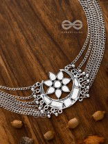 The Shimmery Eclipse - Set of Mirror Earrings and Neckpiece