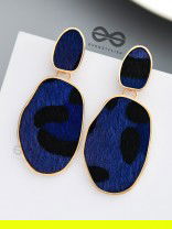 The Chic Leopards - Golden Dangler Earrings (Royal Blue)