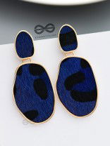 The Chic Leopards - Golden Dangler Earrings (Royal Blue)