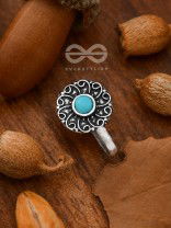 The Embellished Whirlwind - Oxidised Non-pierced Nosering (Sky blue)