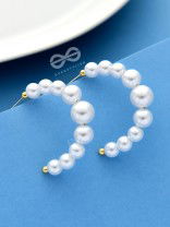The Pearls of Goodness- Statement Half Hoops 
