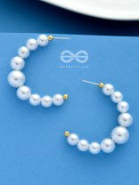 The Pearls of Goodness- Statement Half Hoops 