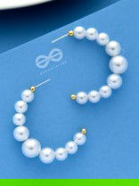 The Pearls of Goodness- Statement Half Hoops 