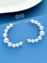 The Pearls of Goodness- Statement Half Hoops 