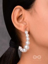 The Pearls of Goodness- Statement Half Hoops 