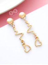 The Beating Hearts - Golden Statement Dangler Earrings