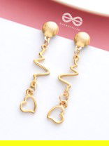 The Beating Hearts - Golden Statement Dangler Earrings