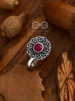 The Embellished Whirlwind - Oxidised Non-pierced Nosering (Ruby Red)