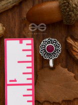 The Embellished Whirlwind - Oxidised Non-pierced Nosering (Ruby Red)