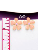 The Delightful Daisies - Statement Enamelled Earrings (Coral Pink) 