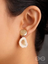 The Snowball Effect- Golden Embellished Earrings