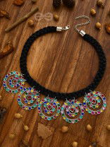 The Coloursplashed Enigma - Set of Statement Neckpiece and Earrings