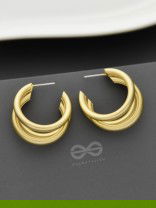 The Elegant Turns - Matte Finished Golden Hoops