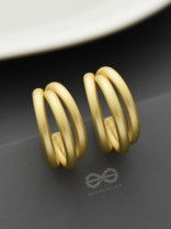 The Elegant Turns - Matte Finished Golden Hoops