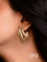 The Elegant Turns - Matte Finished Golden Hoops