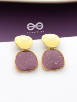 The Classy  Shimmer - Statement Golden Earrings (Burgundy)
