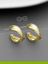 The Techno Twists - Golden Statement Stud hoops
