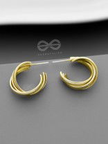 The Techno Twists - Golden Statement Stud hoops