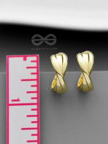 The Techno Twists - Golden Statement Stud hoops