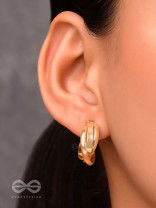 The Techno Twists - Golden Statement Stud hoops