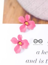 The Floral Finesse - Gorgeous Statement Studs (Pink)