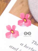 The Floral Finesse - Gorgeous Statement Studs (Pink)