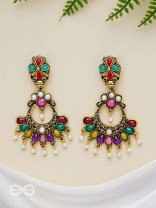 The Embellished Glamour - Golden Statement Earrings