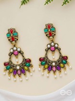 The Embellished Glamour - Golden Statement Earrings