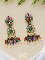 The Embellished Ecstasy - Golden Statement Earrings