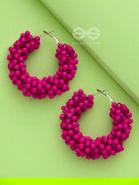 A Glimmer of Shimmer - Playful Embellished Hoops (Magenta)