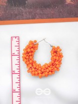 A Glimmer of Shimmer - Playful Embellished Hoops (Orange)