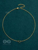 The Little Dainty Heart - Golden Neckpiece With Anti-Tarnish Coating