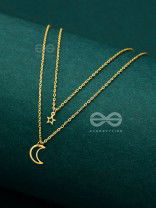 The Elegance Of Night Sky - Golden Multilayered Neckpiece With Anti-Tarnish Coating 