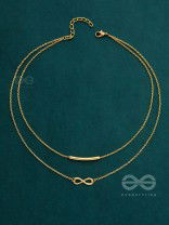 The Infinite Elegance - Golden Multilayered Neckpiece With Anti-Tarnish Coating