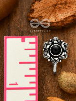 The Aztec Florals - Non-pierced Statement Nosepin (Onyx Black)